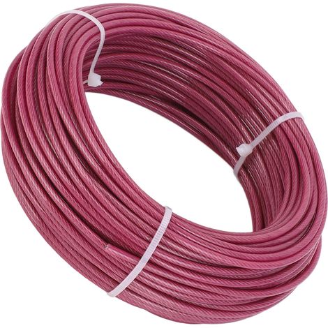 Kit de tendeur de câble à tendeur multi-usages pour treillis, voile d'ombrage, vignes grimpantes, plantes grimpantes, 30 m (100 pi), 3 mm, violet (1/5)