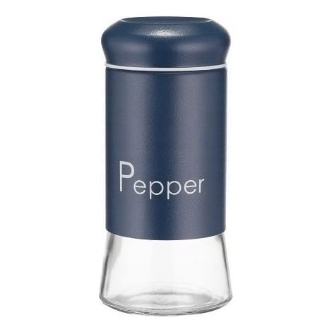 Tarro de cristal para especias de 150 ml, acero inoxidable azul marino, para pimienta, 1 unidad.