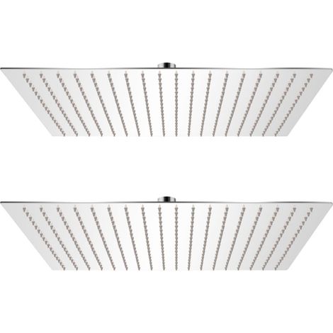Soffione per Doccia a Pioggia 2 pz Acciaio Inossidabile 50x50cm (1/5)