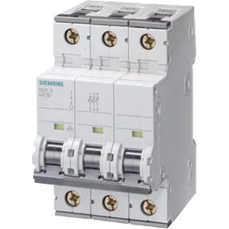 Siemens Interruptor automático 400V 10kA, 3 polos, B, 25A, T=70mm, 5SY43256