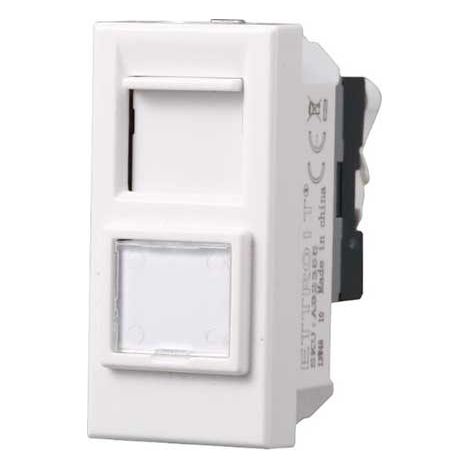 Prise RJ45 catégorie cat.6 compatible Bticino Axolute couleur blanc Ettroit AB2356