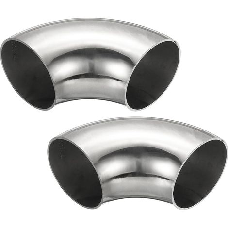 2pcs Coude À 90 Degrés Mandriné, 60mm OD En Acier Pour Échappement Raccord De Tuyauterie Inoxydable 304 Main Courante Escalier HVAC - 51 mm (1/5)