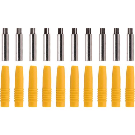 10 conectores banana aislados de 2 mm con funda protectora para equipos de prueba, color amarillo. (1/5)