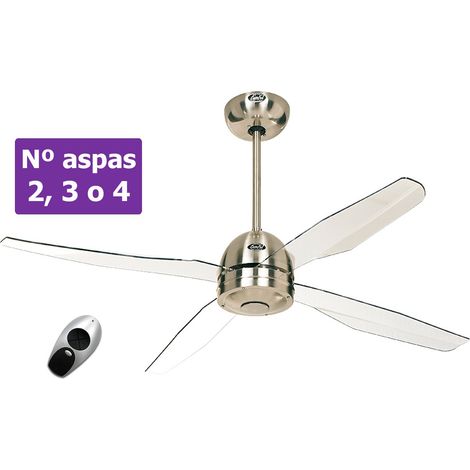 Ventilateur de plafond CasaFan 9413250 LIBELLE 132 acrylique transparent / chrome satiné (1/5)
