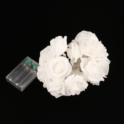 Guirlande Lumineuse Led 20 Roses - Câble Transparent Mode Flash Ou Continu - Pour Mariage Jardin Chambre À Coucher - Fonctionne Sur Piles (1/5)