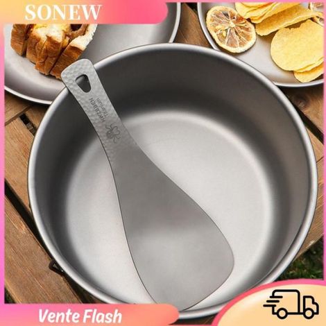 Sonew spatule à riz Cuillère à riz légère en titane, pagaie pour la maison, Camping en plein air, sport moustiquaire Titane (1/5)