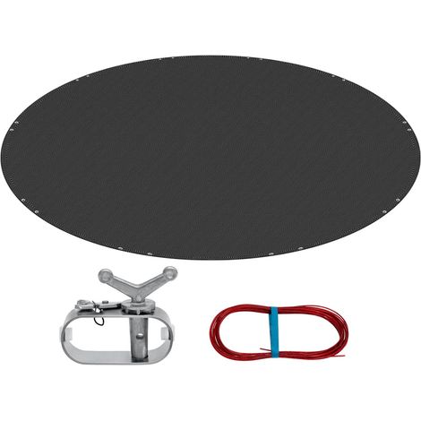 WOLTU Cobertor Piscina Redonda Ø 560 cm Cubierta para Piscina de Diámetro 480-500 cm Lona para Piscina Invierno de PE 200g/m² Impermeable y Opaco con Ojas y Cuerda de Fijación Gris Oscuro (1/5)