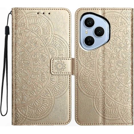 Coque Cuir Honor 400 Pro 5G avec Porte-Cartes et Béquille, Motif Mandala Doré, Étui Rigide de Protection pour Modèle Mondial (1/5)