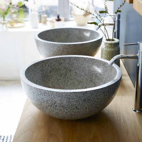 Vasque salle de bain en terrazzo Isa grey (1/3)