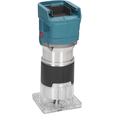 Cette machine à affleurer le bois compacte, sans fil et sans balais, avec une base fixe, est compatible avec les batteries lithium-ion Makita 18V. (1/5)