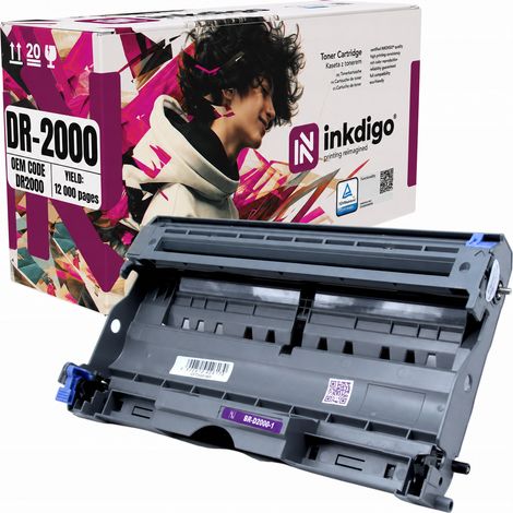 Die Inkdigo DR2000 Trommel ist kompatibel mit Brother DCP-7010 Fax2820 HL-2020 und TÜV-zertifiziert. (1/5)