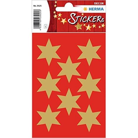 Dekorative Aufkleber mit goldenen Sternen, 33 mm (1/2)