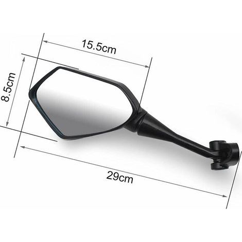 Retroviseur Moto, Retro Moto, 2 Rétroviseurs Moto ABS Rétroviseur Pentagonal Diamant Rotatif à 360 Degrés avec Vis (1/3)