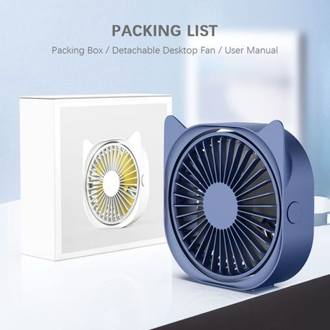 Geräuscharmer Tischventilator, abnehmbar, USB-Anschluss, 360° drehbar, tragbar, Mini-Ventilator mit einstellbarer Geschwindigkeit. (1/5)