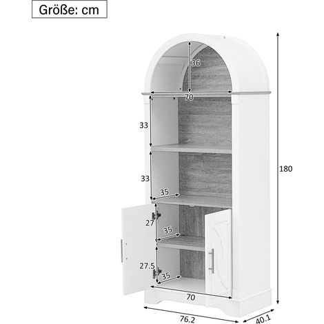 Küchenhochschrank 76,2 x 40,1 x 180 cm aus schwarzem MDF mit LED – MEUBLIV (1/5)
