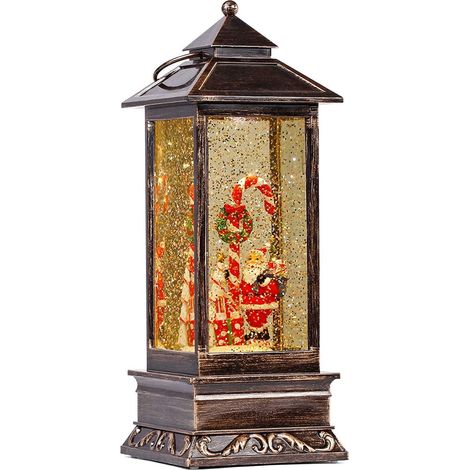 Lanterne Boule à Neige Noël - Lumière LED Chaude - Musique Thème Noël 8 Mélodies - Minuterie 6H - Fonctionne avec 3 Piles AAA - Décoration Intérieure (1/5)
