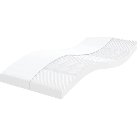 Schaumstoffmatratze Weiß 100x210 cm 7-Zonen Härtegrad 20 ILD