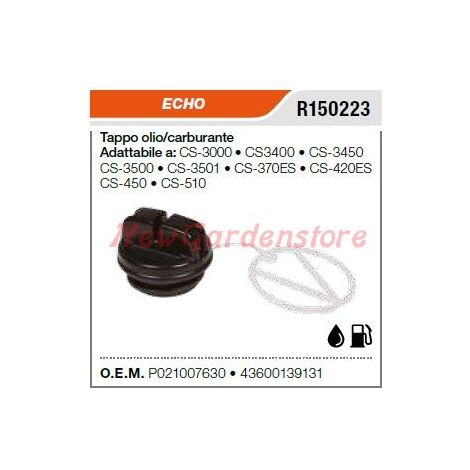 ECHO Kraftstoff-/Ölabdeckung Kettensäge CS3000 CS3400 CS3450 CS3500 R150223