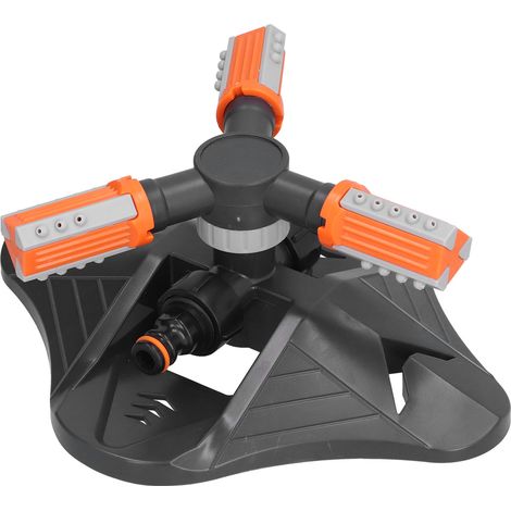 Arroseur auto trois branches orange pour pelouse et fleurs, idéal arrosage jardin et irrigation (1/5)