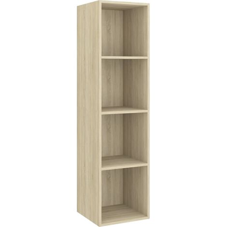 Mueble TV multimedia Estante TV Aparador TV Comedor Salón Dormitorio Montaje en pared Roble Sonoma 37 x 37 x 1425 cm Madera de ingeniería marrón 020028150 (1/4)