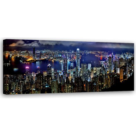 Tableau sur toile New York la nuit 90x30 (1/5)