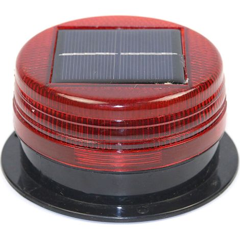 Phare d'avertissement solaire LED clignotant pour chantier, signalisation routière et sécurité (1/5)