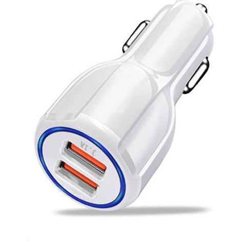 blancusb C 18w, Chargeur Voiture Usb C Pd3.0 Charge Rapide, Usb A Qc3.0 Chargeur Voiture 2.4a Pour Iphone 14/13/12/11/x/xs, Samsung S21/s20/s10/s9 (1/5)