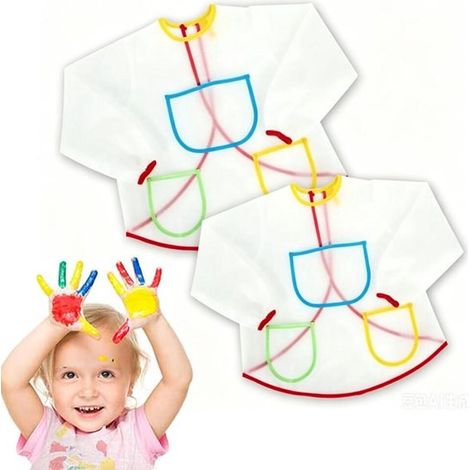 Grembiule da pittura in 2 pezzi, grembiule da pittura per bambini, grembiule per lavori manuali, grembiule per bambini, grembiule da pittore, giocattolo creativo, attività creative per bambini, pittur (1/5)