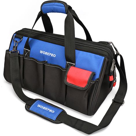Workpro – Sac à outils 45 cm – Grande capacité – Multi poches – Imperméable – Transport facile avec bandoulière réglable (1/5)