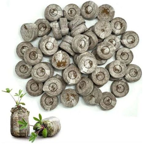50 Stück Setzlings-Nährstoffblöcke, 33 mm komprimierte Torfpellets, Kokospellets für die Anzucht von Gartenpflanzen
