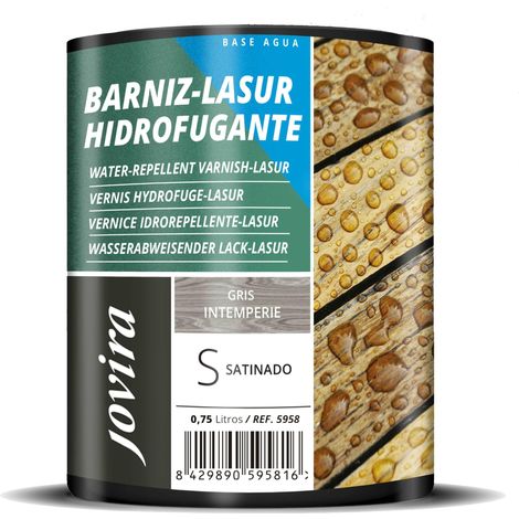 Lasure Hydrofugeant Protecteur imperméable effet perlé. Elle protège, décore et embellit tous les types de bois. 750 Millilitres, Gris (1/5)