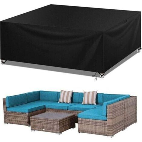 Gartenmöbelabdeckungen, XU, Gartenlounge-Abdeckung, wasserdichte Schutzplane für Gartentische, 420D Oxford, UV-beständig, windbeständig, quadratisch (200x200x85cm) - (1/4)
