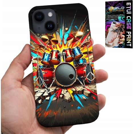 Custodia per iPhone 14 Plus - batteria rock rock & roll + lamina (1/5)
