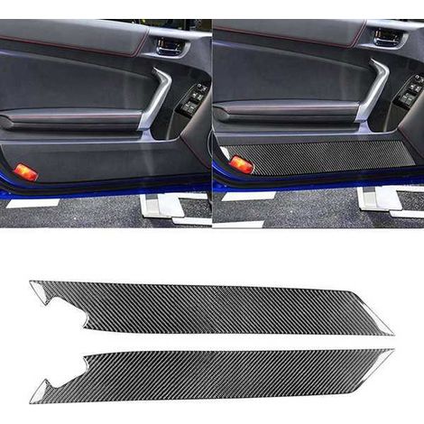 One set of carbon fiber door panel interior trim stickers suitable for 2017-2019 Subaru BRZ, Toyota 86, and GT86. (1/4)