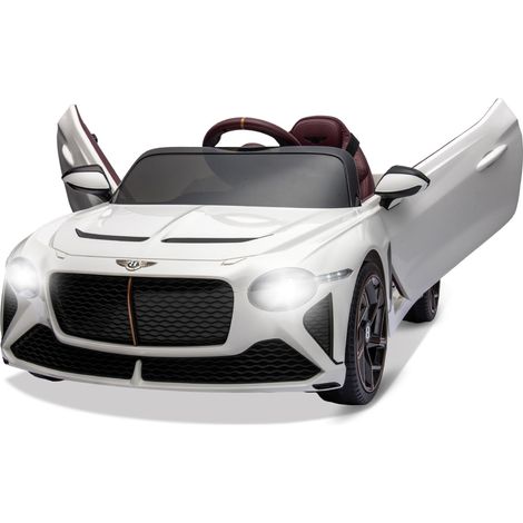 GARVEE Kinder Elektroauto Bentley Bacalar 12V mit Fernbedienung – Offiziell lizenziertes Luxus-Kinderauto mit LED, Musik & Sicherheitsgurt für 3-8 Jahre, Weiß (1/5)