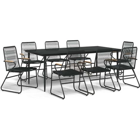 Maison Exclusive - Set da Pranzo da Giardino 9 pz Nero in Rattan PVC (1/5)
