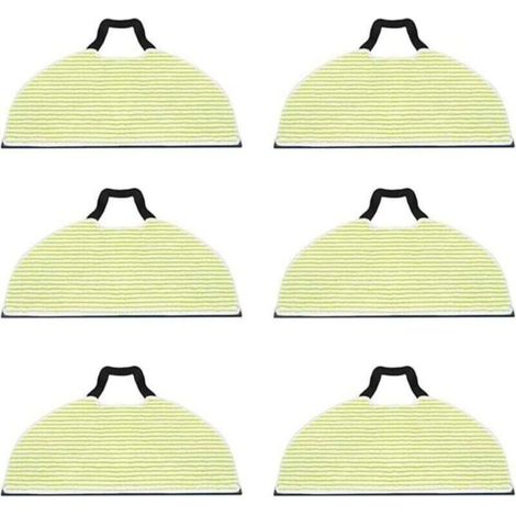 Lot de 6 tampons de rechange pour balai vapeur Shark RV2410 2610WD 2610WA/WFUS Sweeper Robot - Lavables en microfibre - 184 x 3 (1/4)