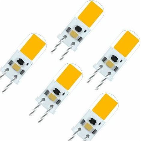G6.35 GY6.35 LED-Lampe, 2 W, 12 V, hohe Helligkeit, entspricht einer 20-Watt-Halogenlampe, warmweiß 3000 K (5er-Pack) (1/5)