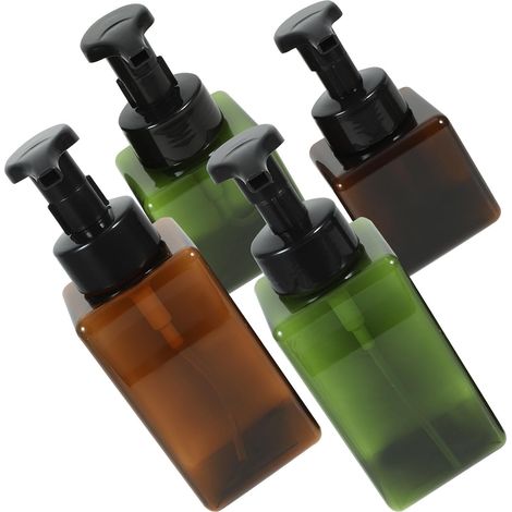 Dispensador de champú cuadrado de plástico de 4 piezas y 450 ml. (1/5)