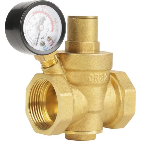 DN32 Brass Water Pressure Reduction Valve with Adjustable Gauge (1/5)