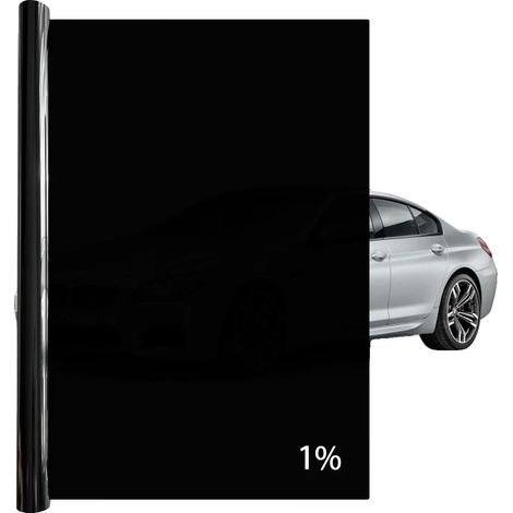 Film teinté pour fenêtres, protection UV, isolation thermique, 1Pourcent VLT, 50x300cm (1/2)