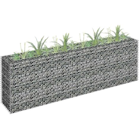 Lit surélevé à gabion-Jardinière en cage à pierre-Jardinière à gabion Acier galvanisé 180x30x60 cm (1/5)