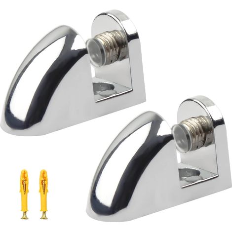 Glass Shelf Bracket, Glass Clamp - 2 Pieces Glass Tatte Fixing, Smooth Surface - Glass Clamp for 6-10mm Thick Glass, Wooden Boards (Silver) (1/5)
