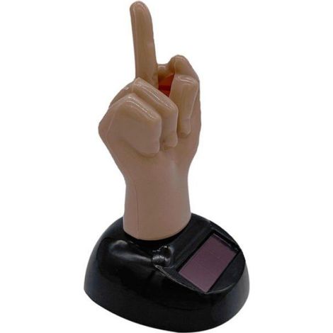 Figurine Solaire pour Voiture, Doigt qui Bouge, Décoration de Tableau Bord, Jouet de Bureau Danseur Solaire pour Décoration Intérieure Auto (1/5)