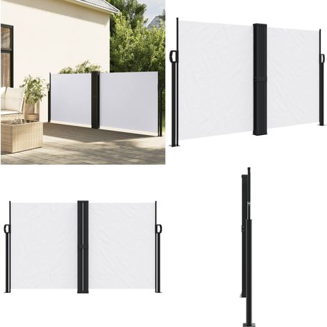 Seitenmarkise Ausziehbar Weiß 140x1000 cm - Seitenmarkise - Gartensonne - Balkonmarkise - Sichtschutz - Wetterfest - Home & Living