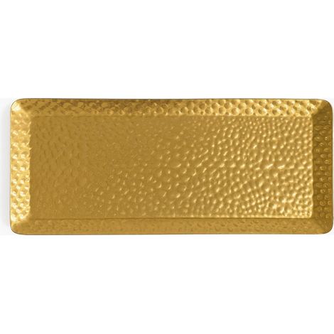 Tableau rectangulaire avec motif de marteau, vase de stockage avec décoration en acier inoxydable doré, 25 x 11 cm (1/5)