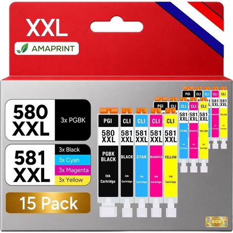 580 581 XXL Multipack remplace Les Cartouches Canon 580 581 pour (1/5)