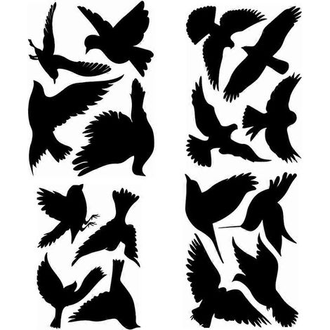 16 stickers vitre anti-collision grand format, autocollants colibri pour fenêtre, stickers verre décoratifs, protection oiseaux, adhésifs transparents. (1/3)