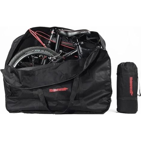 Borsa da trasporto Rhinowalk per biciclette pieghevoli da 20-22 pollici con borsa piccola inclusa – Nera (1/5)