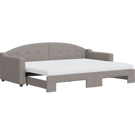 Maison Exclusive - Divano Letto Estraibile con Materassi Tortora 80x200 cm Tessuto